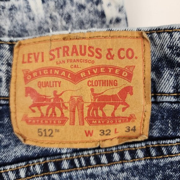 Levis Jeans Mens 32x32 Blue 512 Vintage Stone Wash Tapered Denim - Picture 5 of 12